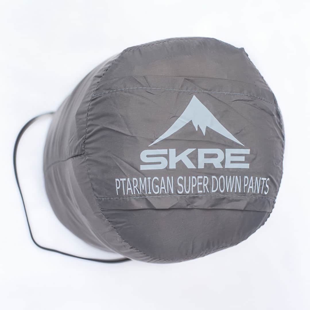 SKRE Ptarmigan Ultra Down Pants, included compact stuff sack
