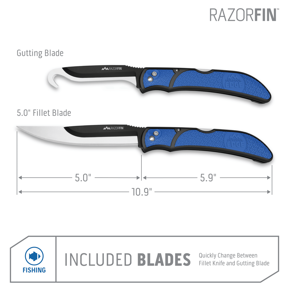 Outdoor Edge RazorFin 5.0" Replaceable Blade Folding Fillet Knife, view 4