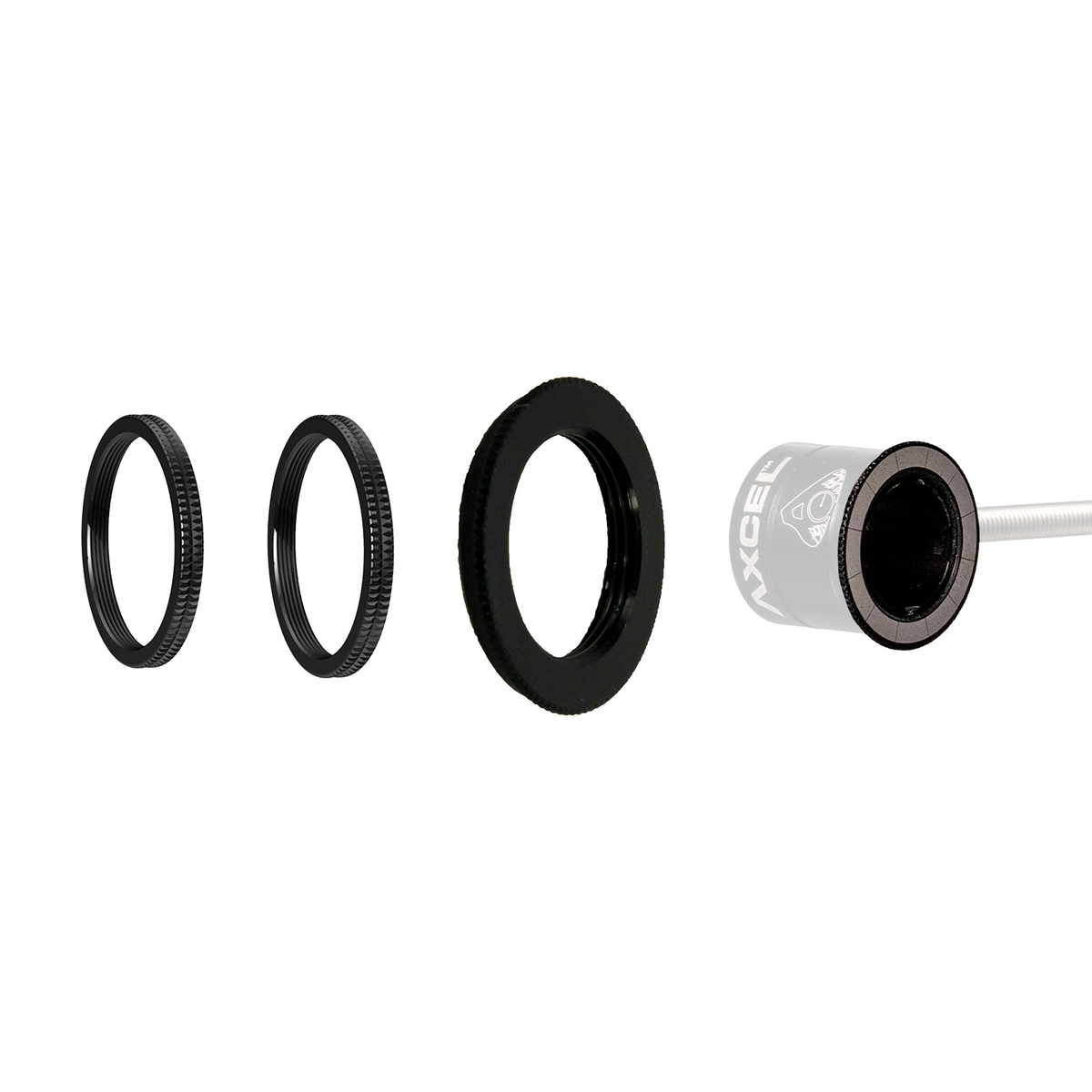 Axcel AVX Ring Pin Retainer, retainer rings shown with AVX scope assembly