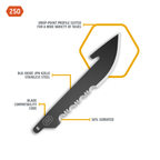 Outdoor Edge 2.5" 50% SERRATED DROP POINT BLADES | 6-PACK, view 2