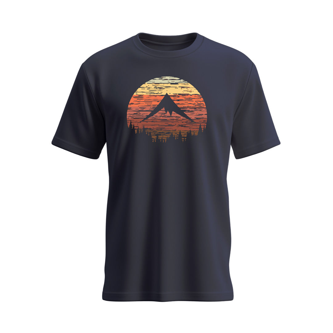 SKRE Retro Sunset T-Shirt, Heather Navy