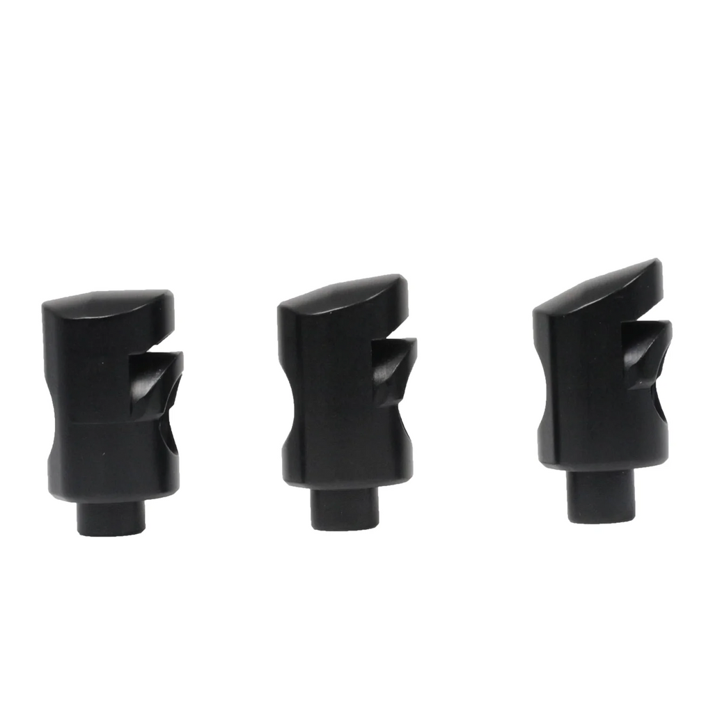 Axcel CenterLock Barrel Nut, Black - 0, 8 and 16 degree down angle models shown together