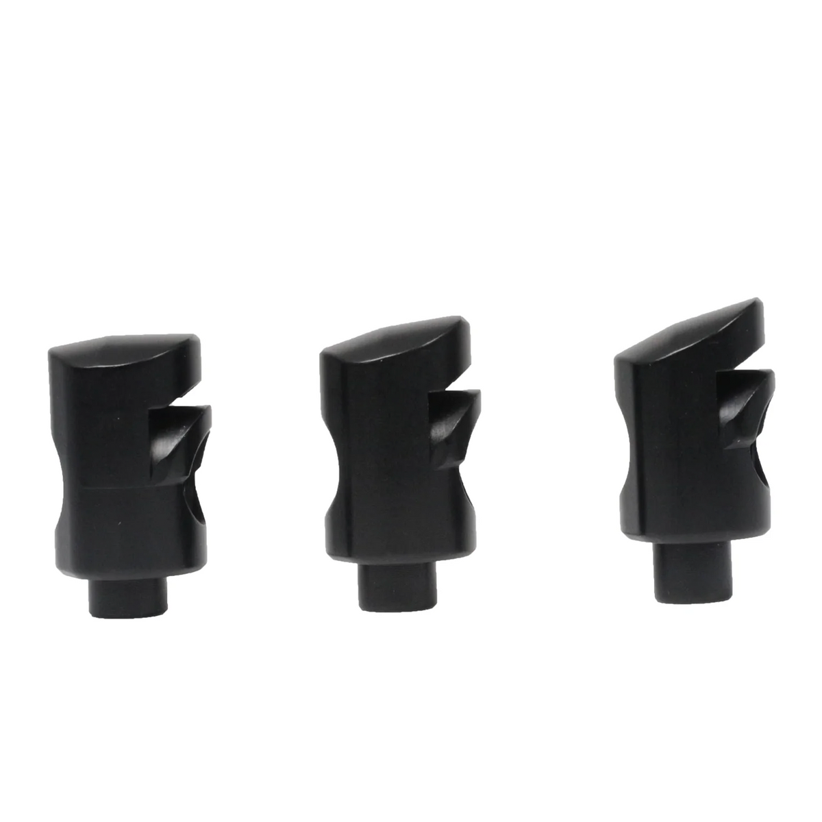 Axcel CenterLock Barrel Nut, Black - 0, 8 and 16 degree down angle models shown together