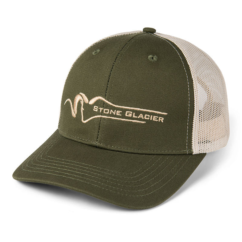 Stone Glacier Classic Trucker, Green, front three-quarter view