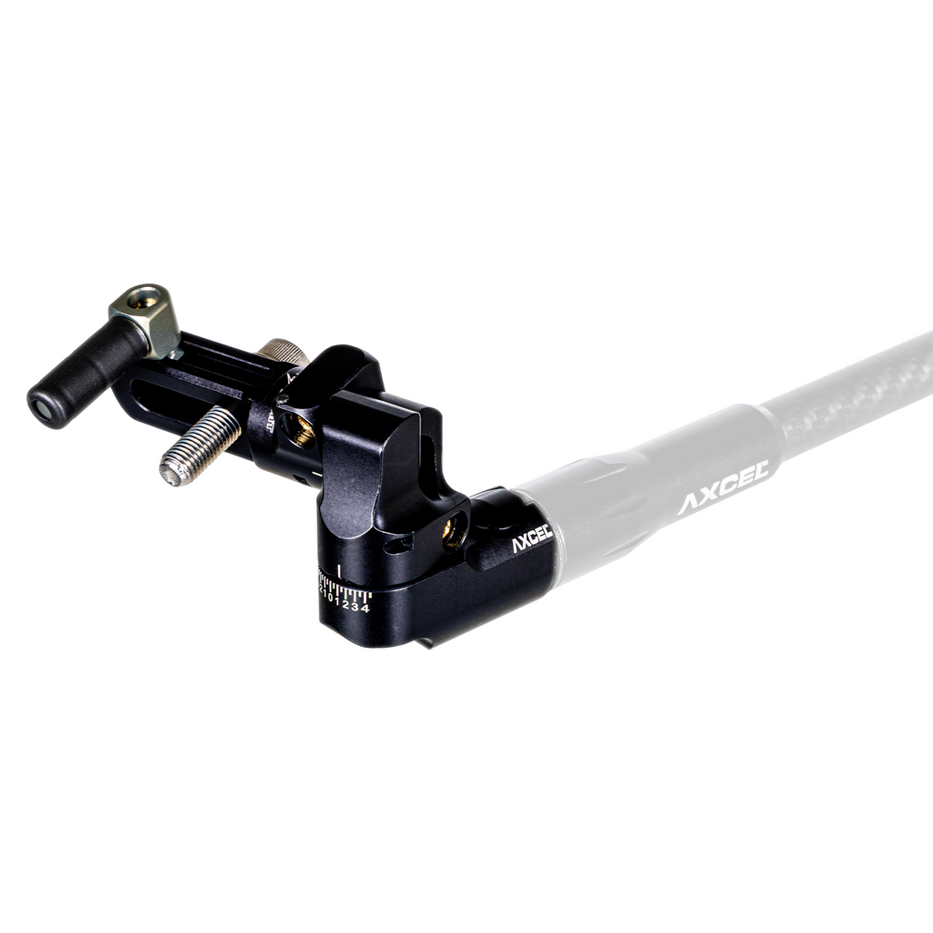 Axcel Perfect Mount - Offset, Black - shown with stabilizer bar fitted