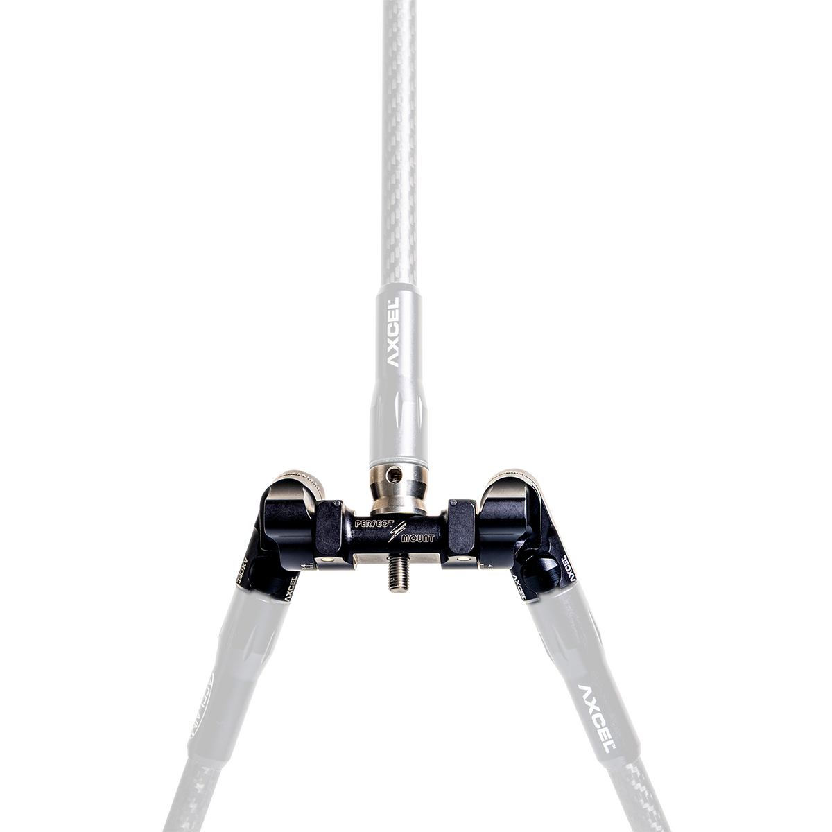 Axcel Perfect Mount V-Bar, Black - shown mounted with front bar and twin side rods