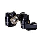 Axcel Perfect Mount V-Bar, Black - three-quarter view of TriLock and AnchorGrip mount bodies