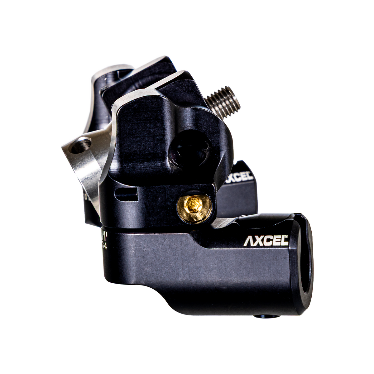 Axcel Perfect Mount V-Bar, Black - close-up detail of Micro-Gear adjuster and CenterLock quick disconnect