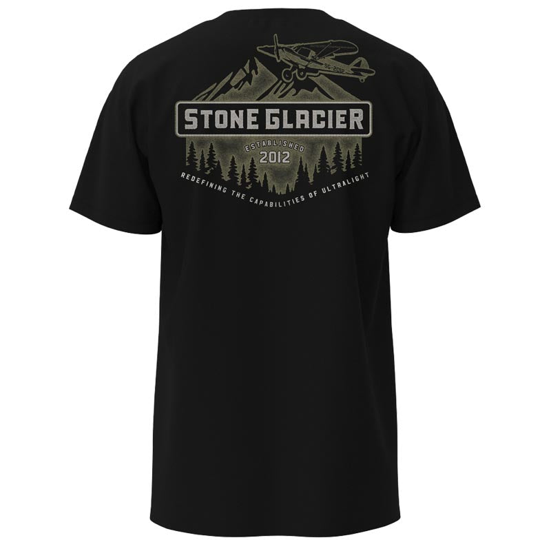 Stone Glacier Bush Plane T-Shirt, Black, back view