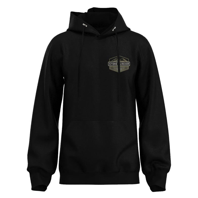Stone Glacier Bush Plane Hoody, Black, front view with chest logo