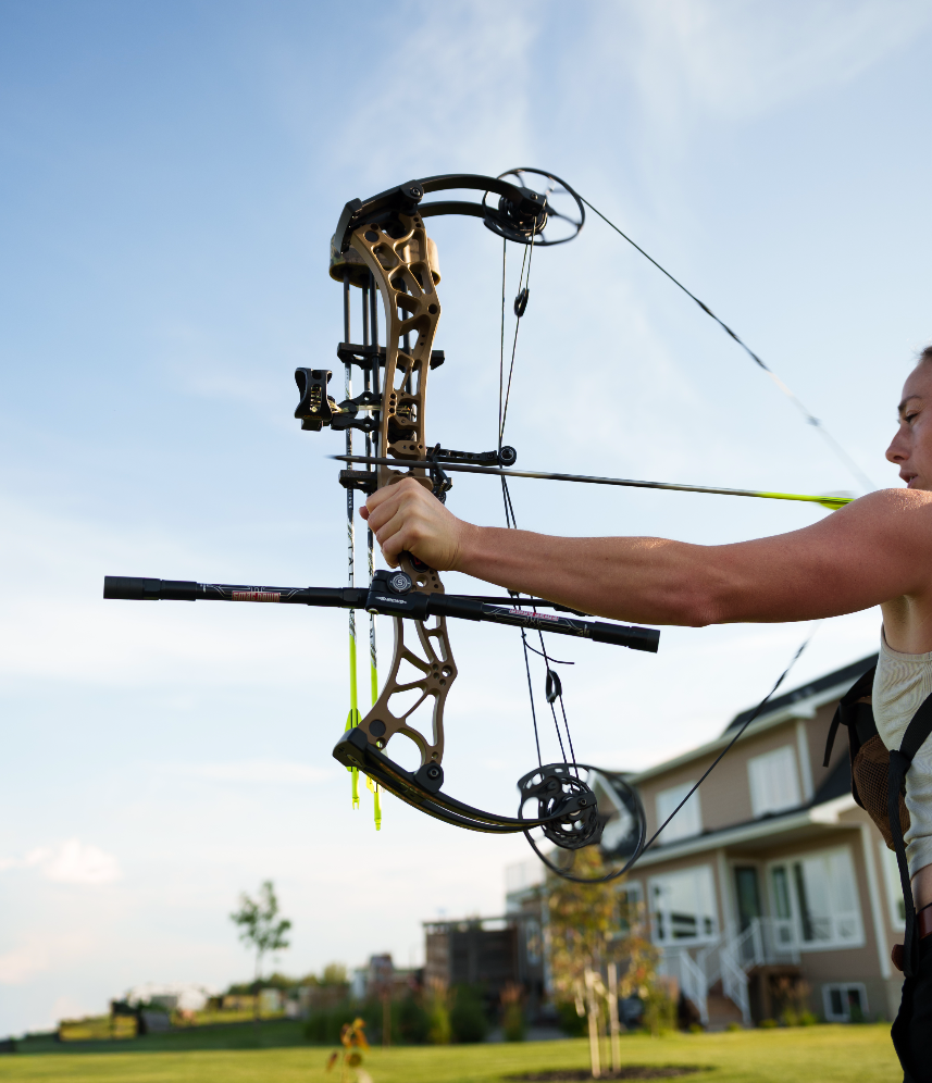 Conquest Smacdown .625 Hunting Stabilizer, Matte Black, archer at full draw