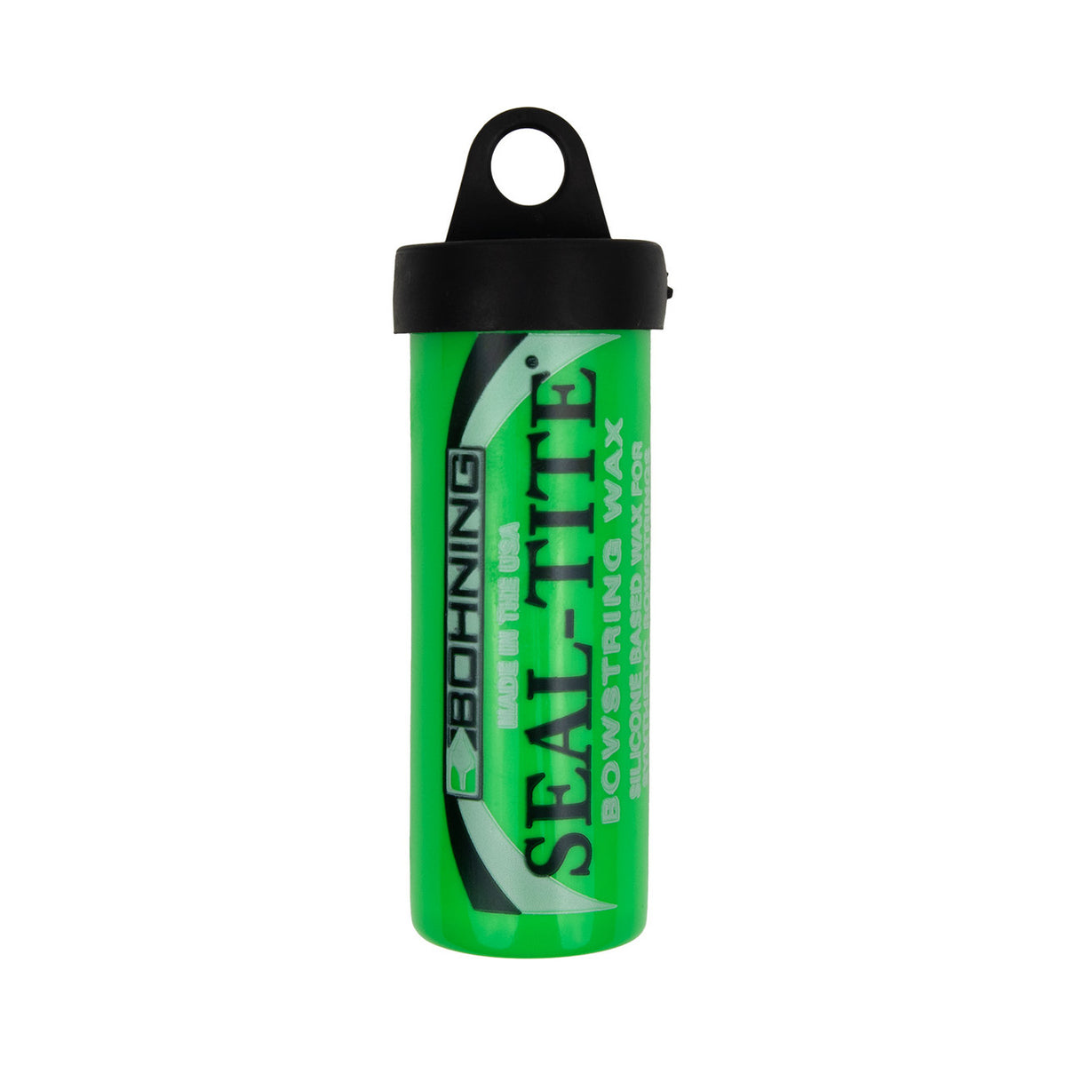 Bohning Seal-Tite bowstring wax in a green tube applicator with a black cap