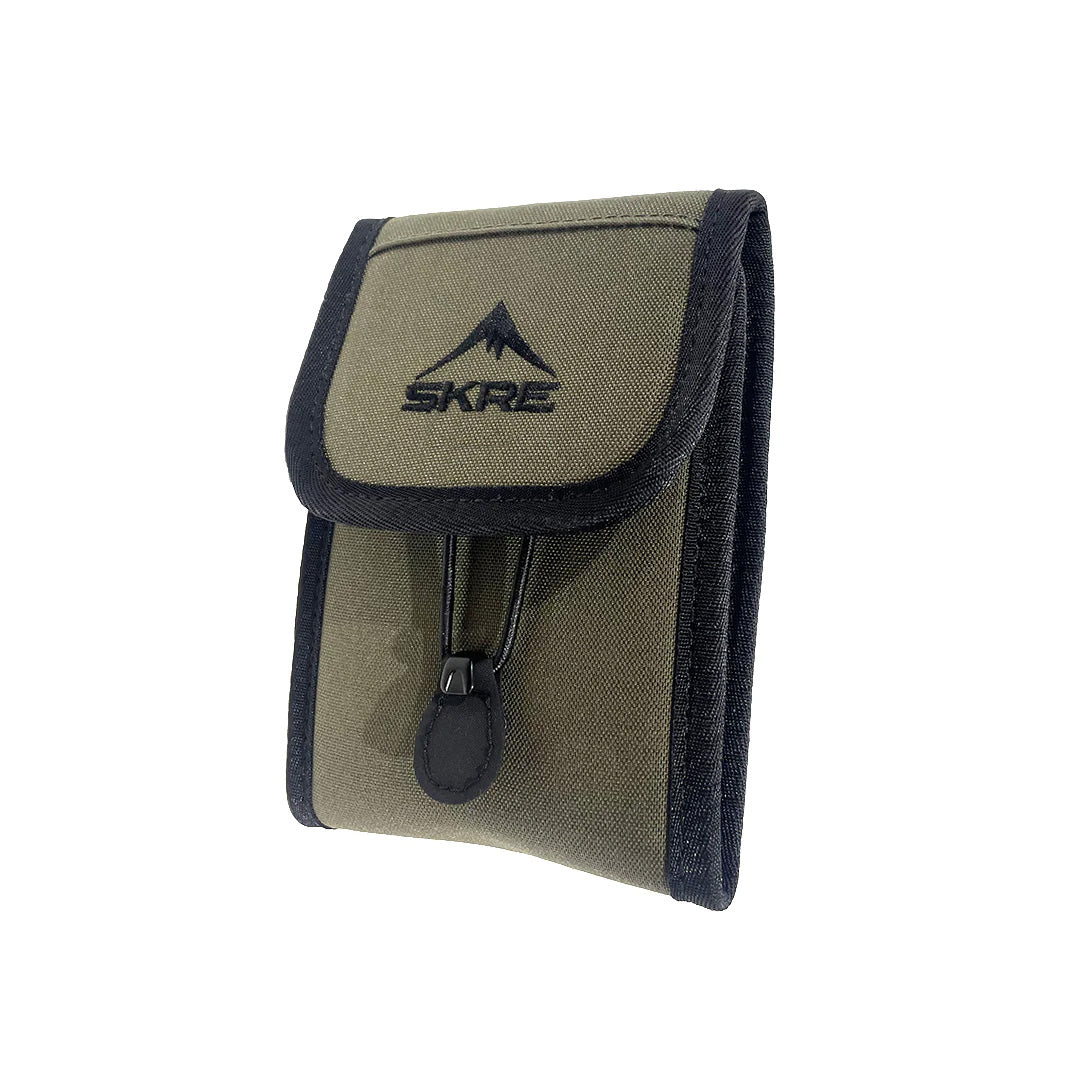 SKRE Shilo Ammo Pouch, olive with black trim, closed front view