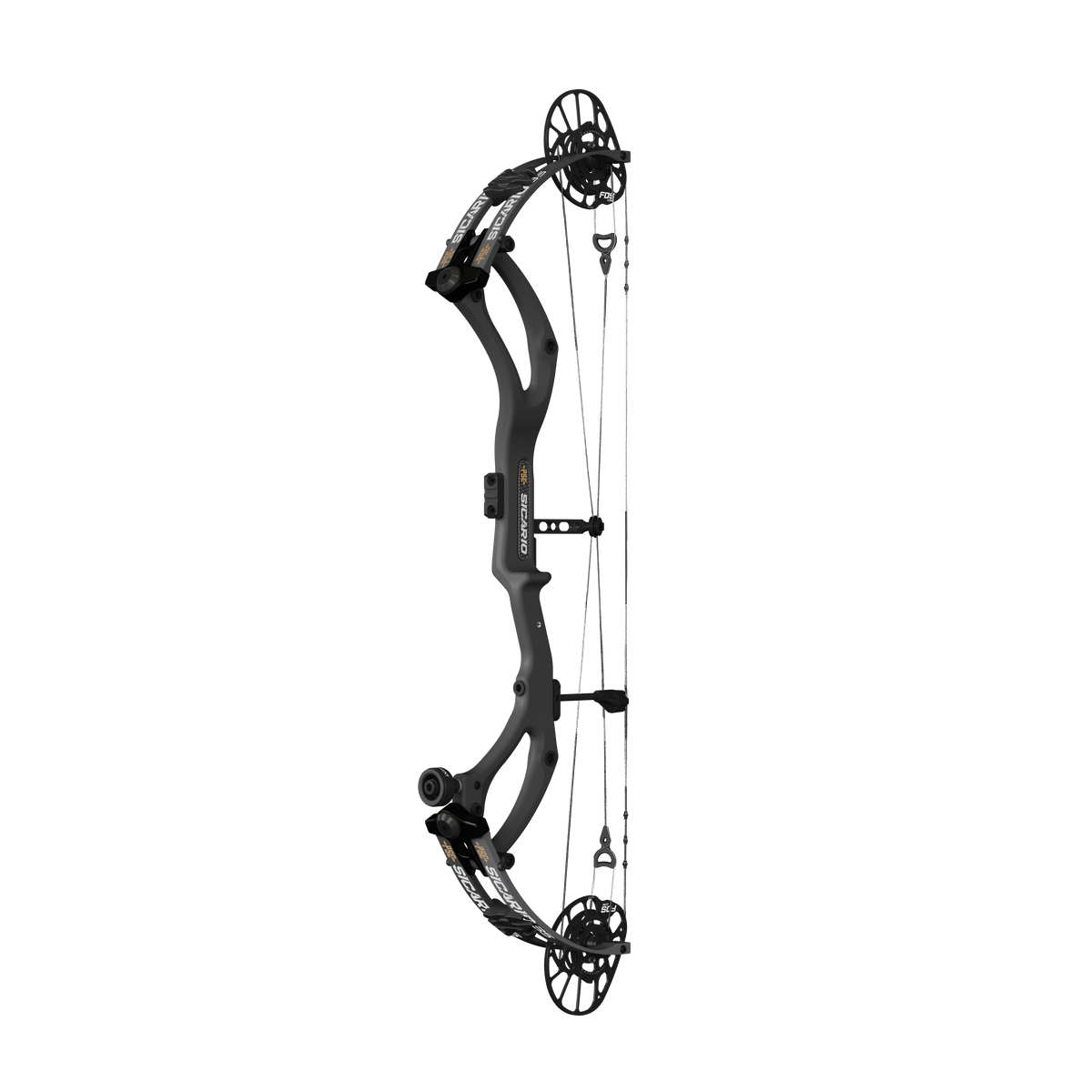 PSE Sicario 35 Carbon compound hunting bow, Black, angled view