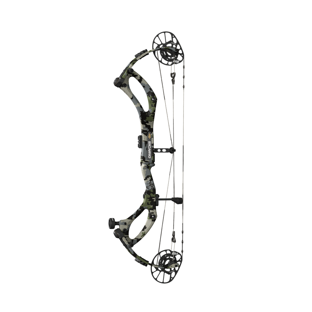 PSE Sicario Carbon compound hunting bow, Kuiu Verde camo