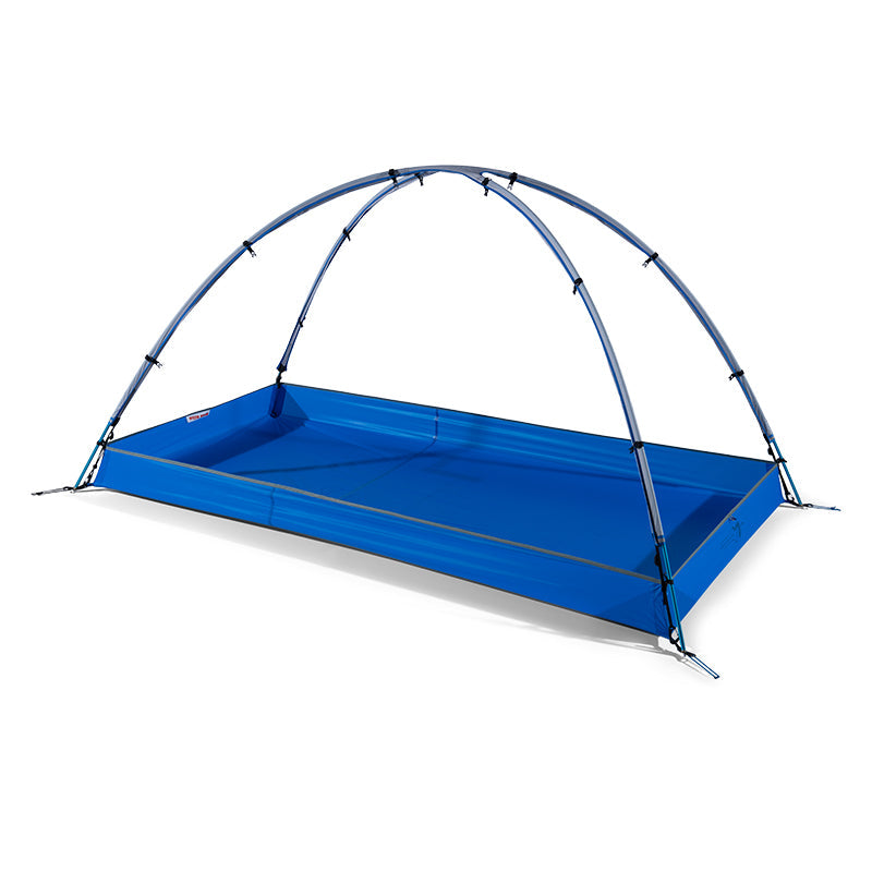 Stone Glacier Sky Solus 1P Tub Footprint, blue tub pitched with WebTruss pole structure