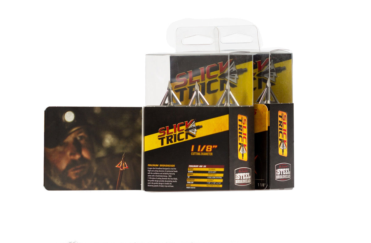 Slick Trick Pro Series Magnum 100 SS, broadhead retail two-pack packaging
