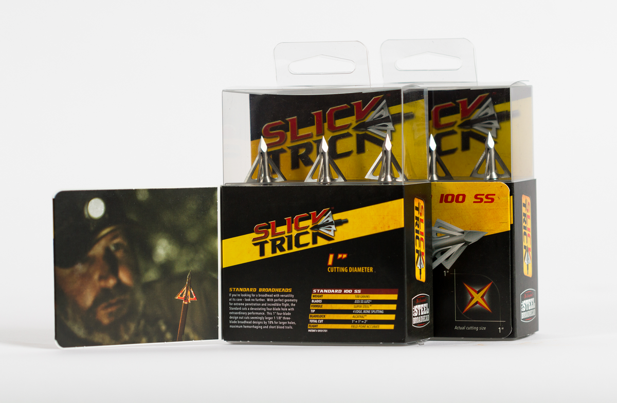 Slick Trick Pro Series Standard 100 SS, stainless broadhead retail packaging