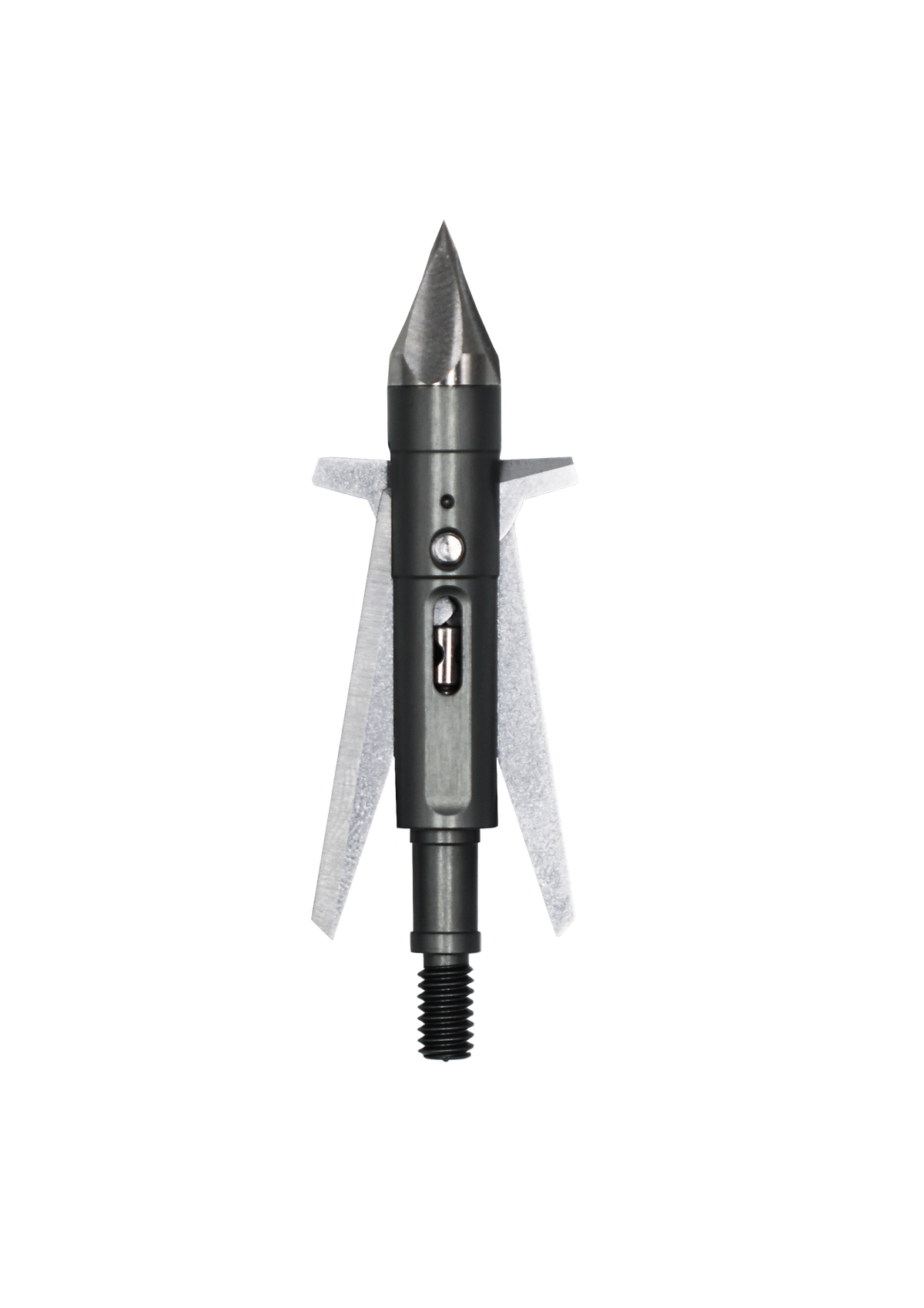 Slick Trick Torch expandable broadhead, blades closed on arrow