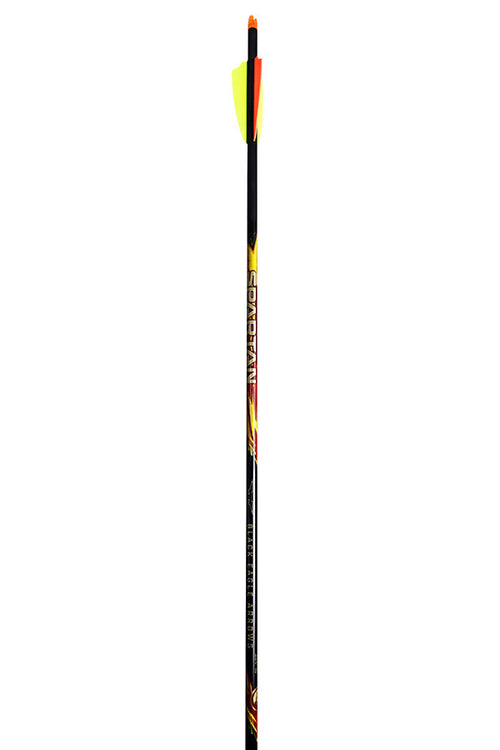 Black Eagle Spartan fletched carbon hunting arrow, 5.7mm (.224) shaft