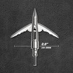 Beast 2.0in 150g Stainless Steel Broadhead, blades deployed, 2.0 in cut 150 grain