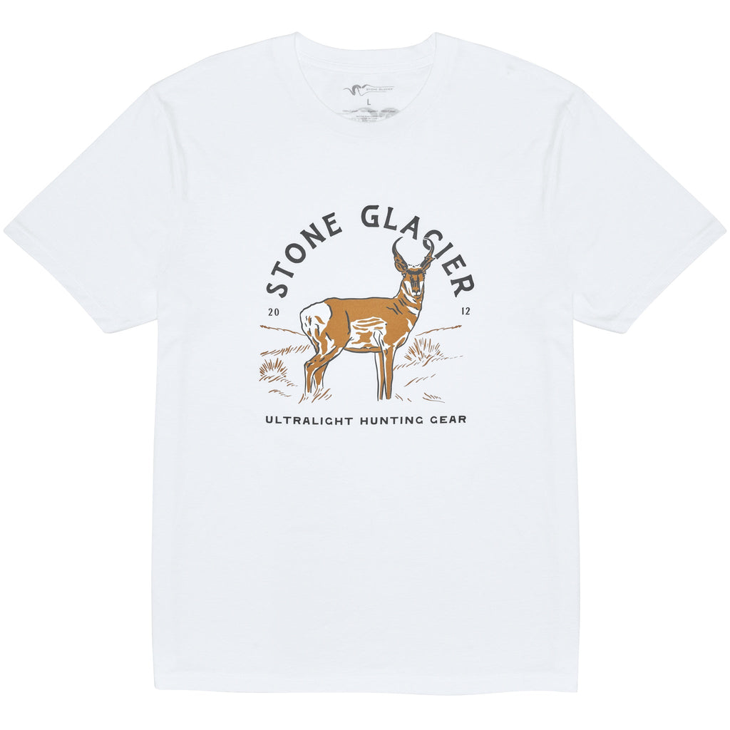 Stone Glacier Pronghorn Souvenir T-Shirt, White, front