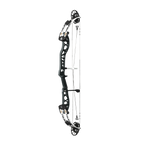 PSE Supra X Trust 37 EM2 target compound bow, Armor Black riser, 45-degree view