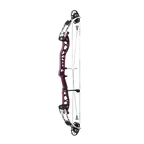 PSE Supra X Trust 37 EM2 target compound bow, Black Cherry riser, 45-degree view