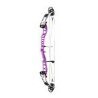 PSE Supra X Trust 37 EM2 target compound bow, Purplexed riser, 45-degree view