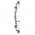 PSE Supra X Trust 40 EM2 target compound bow, Aztec Teal riser, 45-degree view