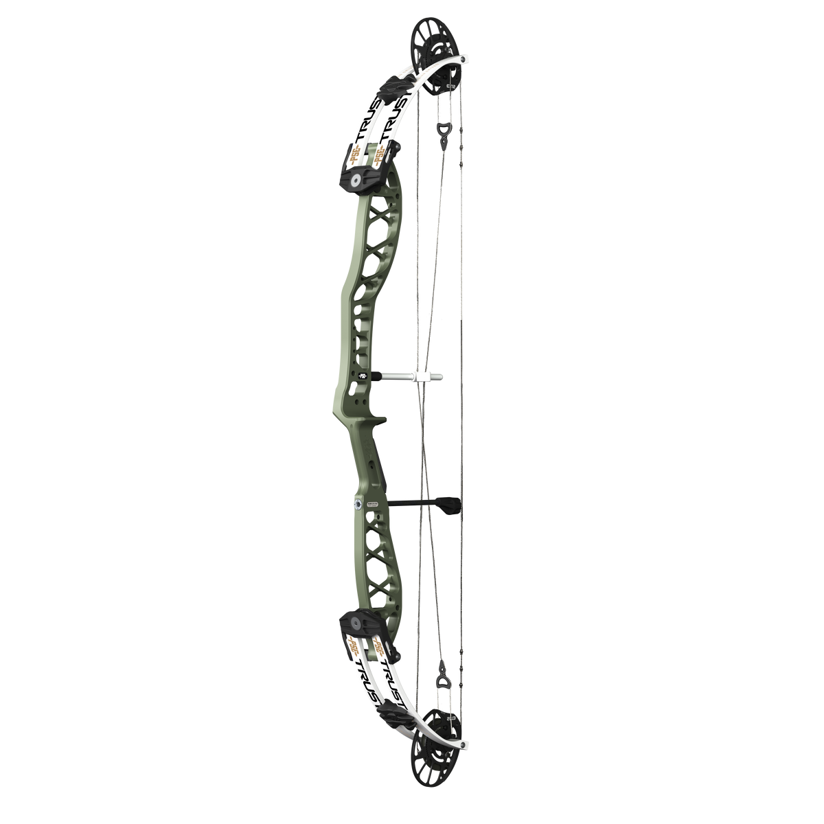 PSE Supra X Trust 40 EM2 target compound bow, Crocodile riser, 45-degree view