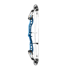 PSE Supra X Trust 37 FDSM target compound bow, Ridgeway Blue riser, 45-degree view