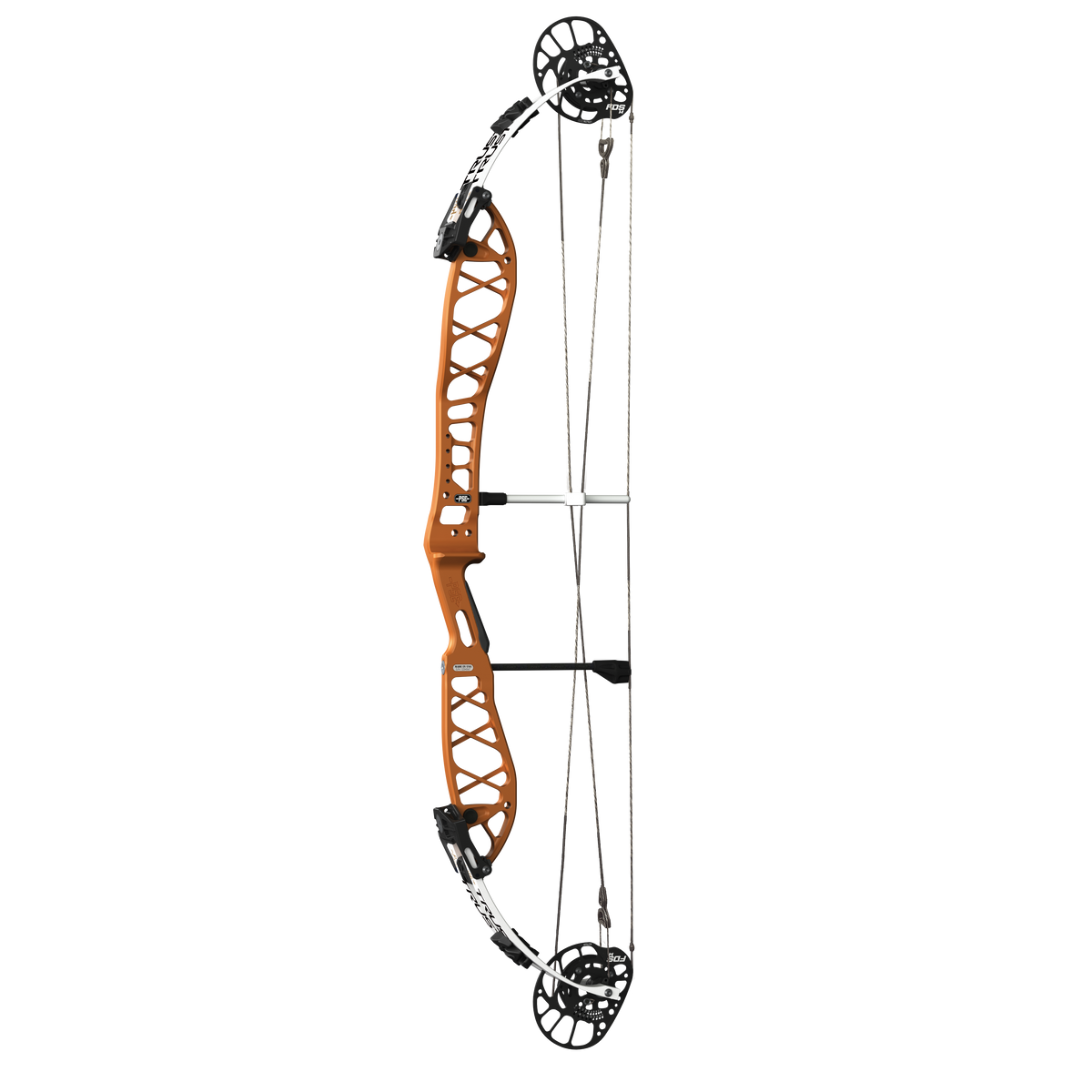 PSE Supra X Trust 40 FDSM target compound bow with FDSM cam, straight-on view