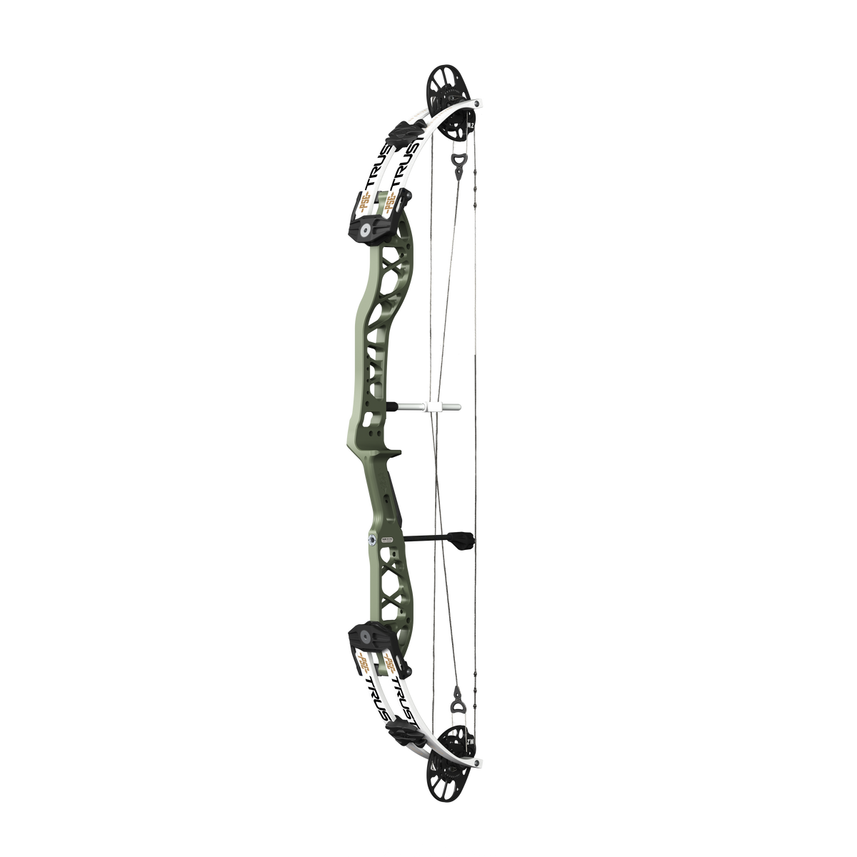 PSE Supra X Trust 37 M2 target compound bow, Crocodile riser, 45-degree view