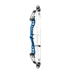 PSE Supra X Trust 37 M2 target compound bow, Ridgeway Blue riser, 45-degree view