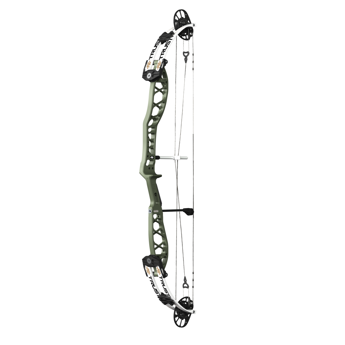 PSE Supra X Trust 40 M2 target compound bow, Crocodile riser, 45-degree view