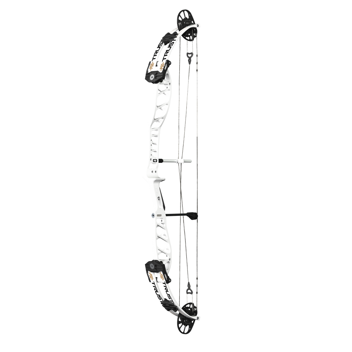 PSE Supra X Trust 40 M2 target compound bow, White riser, 45-degree view