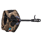 T.R.U. Ball Bandit release aid, black head with camo Velcro strap, outer strap view