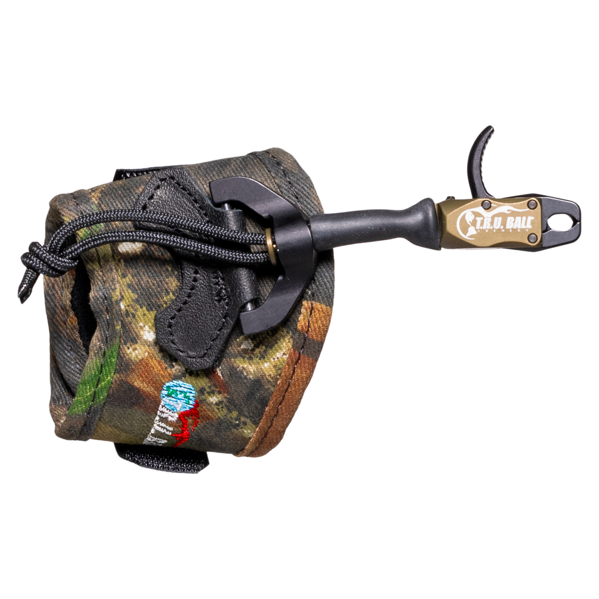 T.R.U. Ball Bandit release aid, Tactical Bowhunting Green head with camo Velcro strap