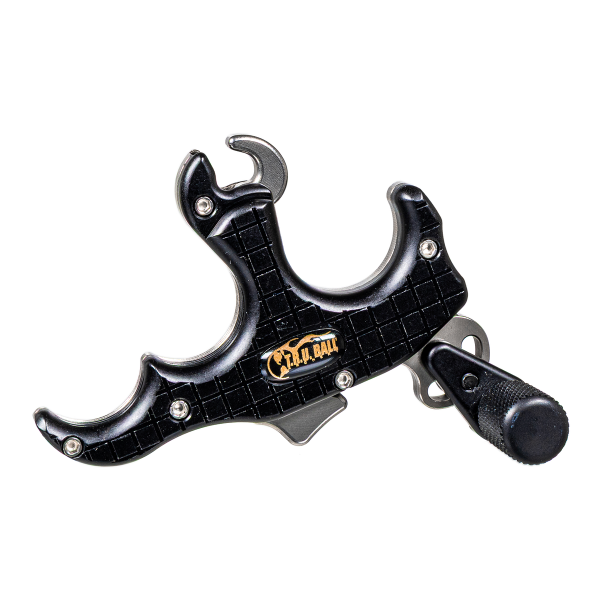 T.R.U. Ball Blade Pro Mini thumb release, Black / Quicksilver - black side with thumb barrel