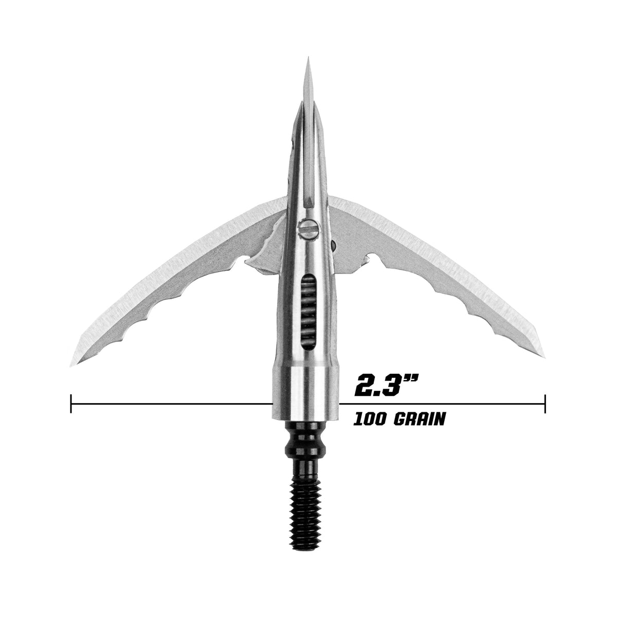 Beast Cut on Contact Titanium Broadhead, 100 grain with 2.3 in cut diameter labelled