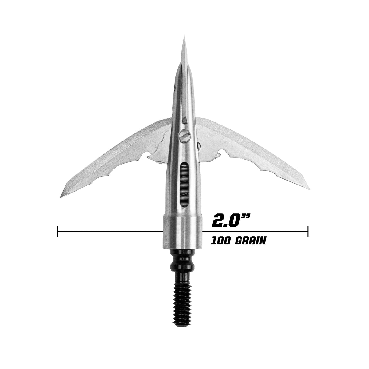 Beast Cut on Contact Titanium Broadhead, 100 grain with 2.0 in cut diameter labelled