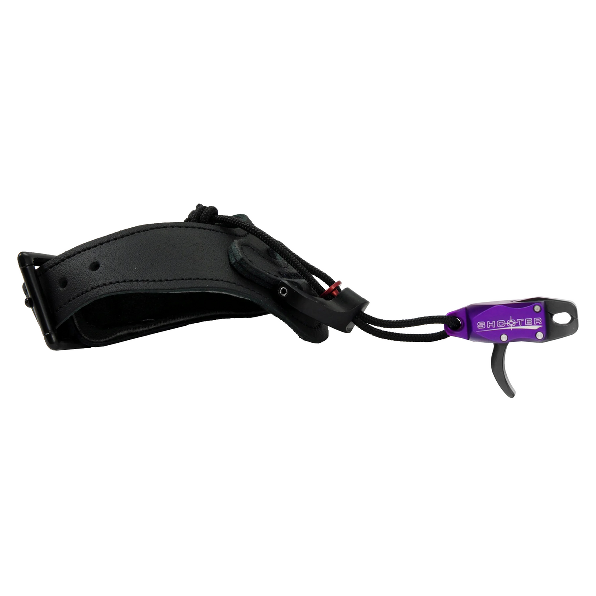 T.R.U. Ball Shooter release aid, Purple head with black leather buckle strap