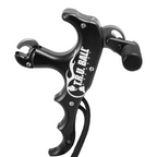 T.R.U. Ball Stalk'r release, Black, angled view showing thumb barrel and lanyard