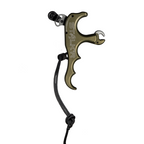 T.R.U. Ball Stalk'r release, Tactical Bowhunting Green, reverse view with STALK'R engraving and built-in lanyard