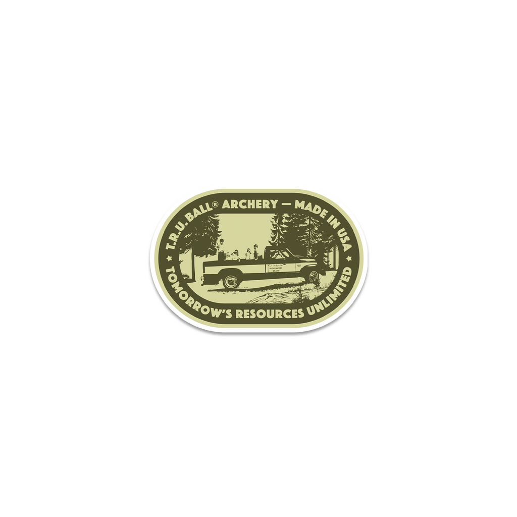 T.R.U. Ball Nostalgia sticker, Olive Drab Green