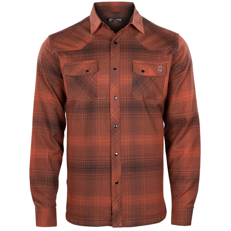 Stone Glacier Timber Butte Snap Shirt LS, Redstone Plaid, front