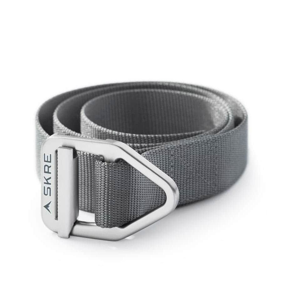 SKRE Timber Hitch Belt, neutral grey, coiled with alloy locking buckle