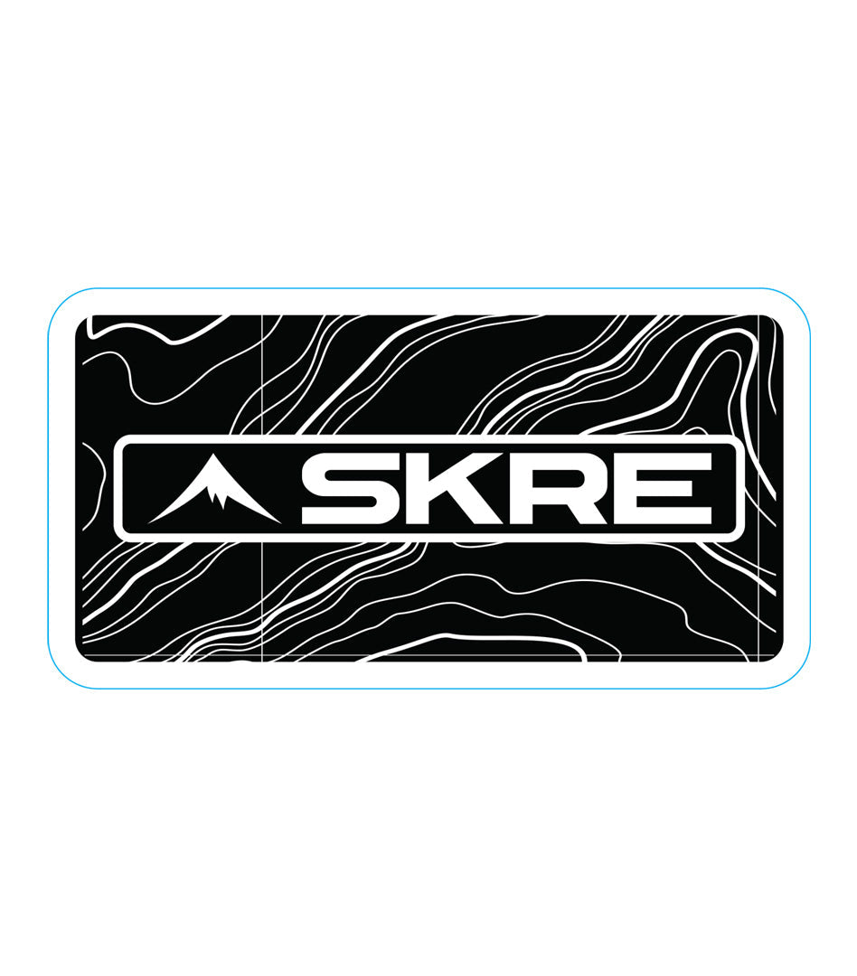 SKRE Topo Sticker, black and white topographic