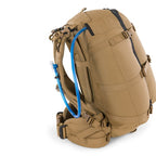 Stone Glacier R2 3200, Coyote, side view with hydration bladder and hose routed